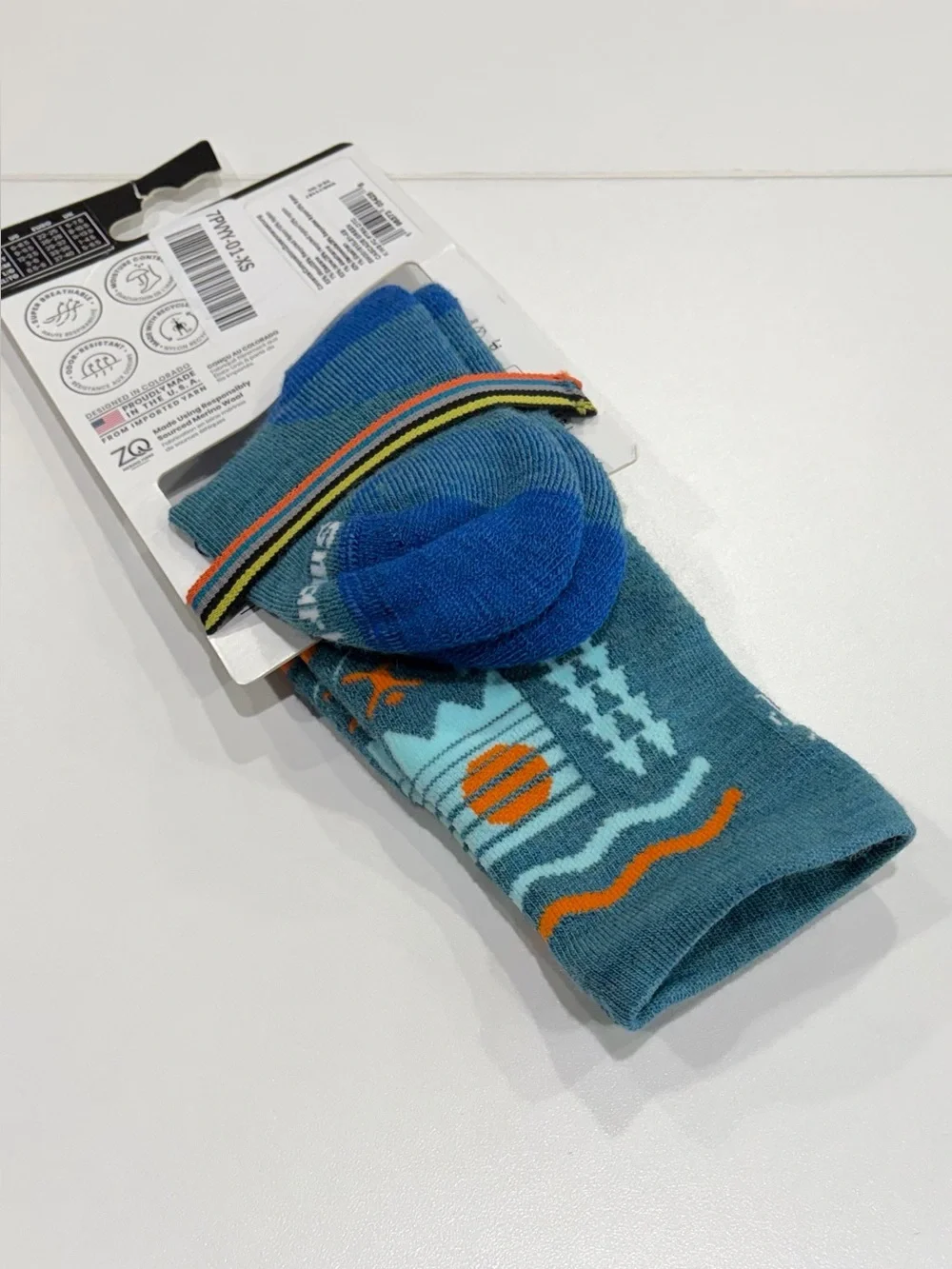 SmartWool Kids XS Wintersport Pattern Ski Socks Over the Calf Snow NWT Green